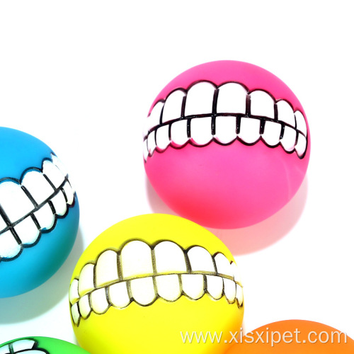 Spherical Teeth Training Sound Vinyl Rubber Dog Toy